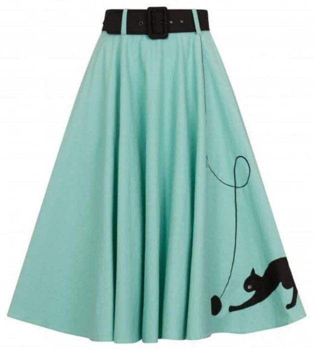 Collectif Jupe Kitty Cat mint