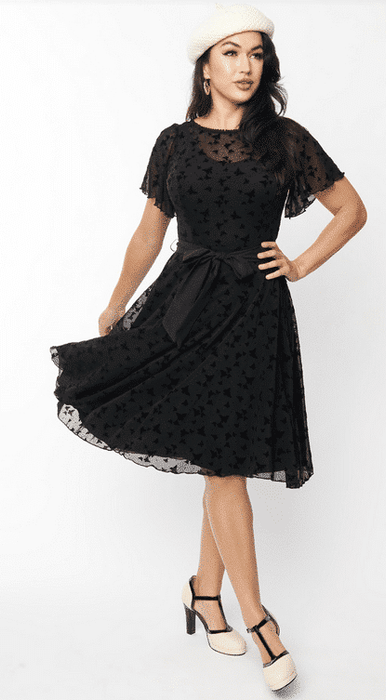 Unique Vintage Kleid Butterfly Mesh