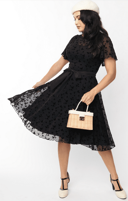 Unique Vintage Kleid Butterfly Mesh