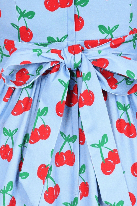 Lady Vintage Kleid Tea Cherry Bleu