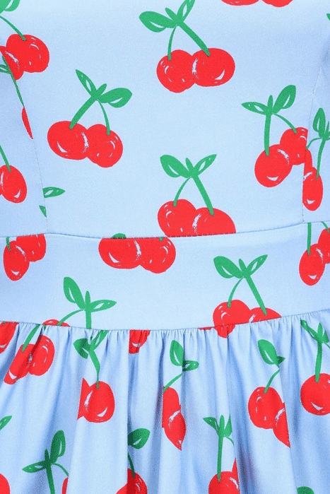 Lady Vintage Kleid Tea Cherry Bleu