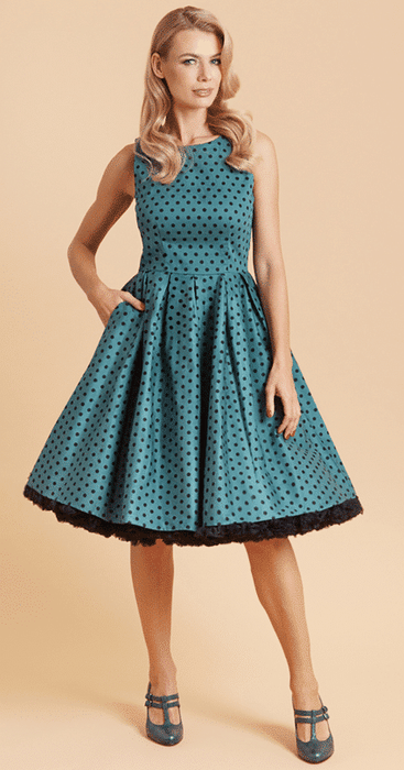 Dolly and Dotty Kleid Annie grün schwarz Dots