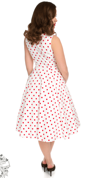 Hearts & Roses Kleid Sandy weiss-rot