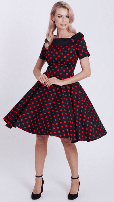 Dolly and Dotty Kleid Darlene schwarz rot Dots