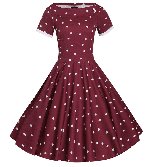 Dolly and Dotty Kleid Darlene burgundy weiss Dots