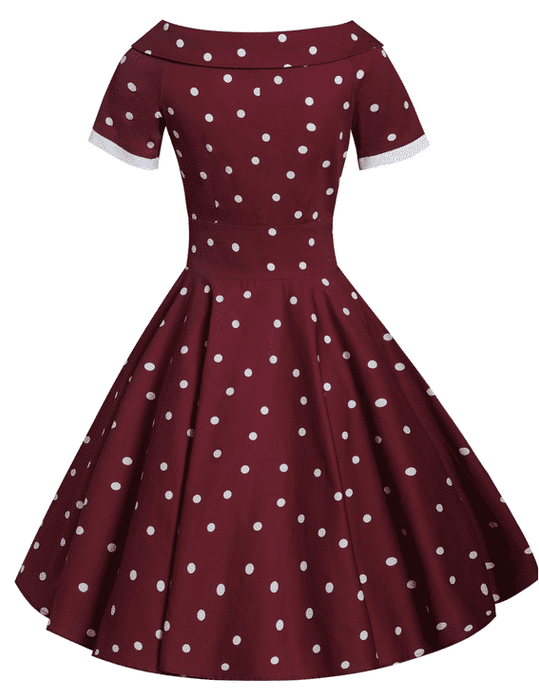 Dolly and Dotty Kleid Darlene burgundy weiss Dots