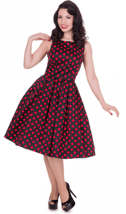Dolly and Dotty Kleid Annie Black Red Polkadots