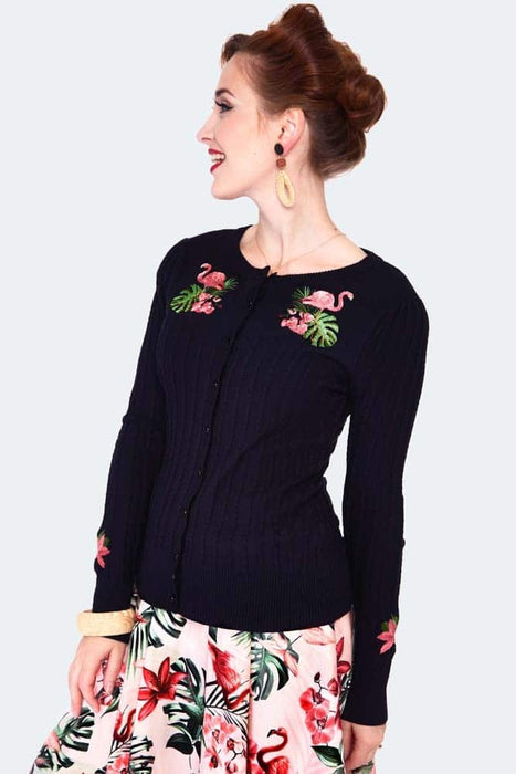 Voodoo Vixen Cardigan Tropical Flamingo