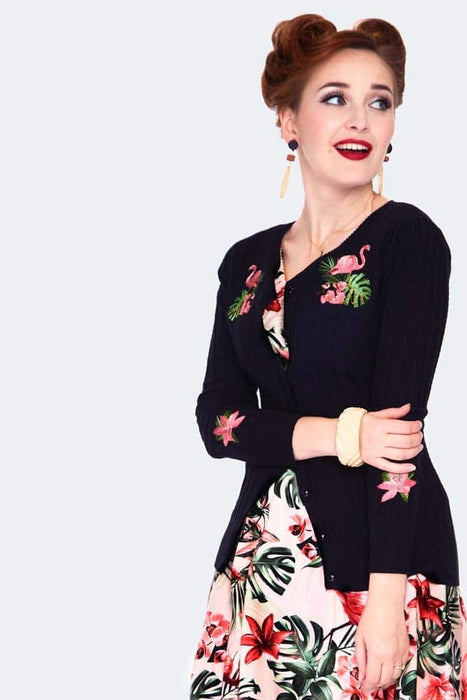 Voodoo Vixen Cardigan Tropical Flamingo
