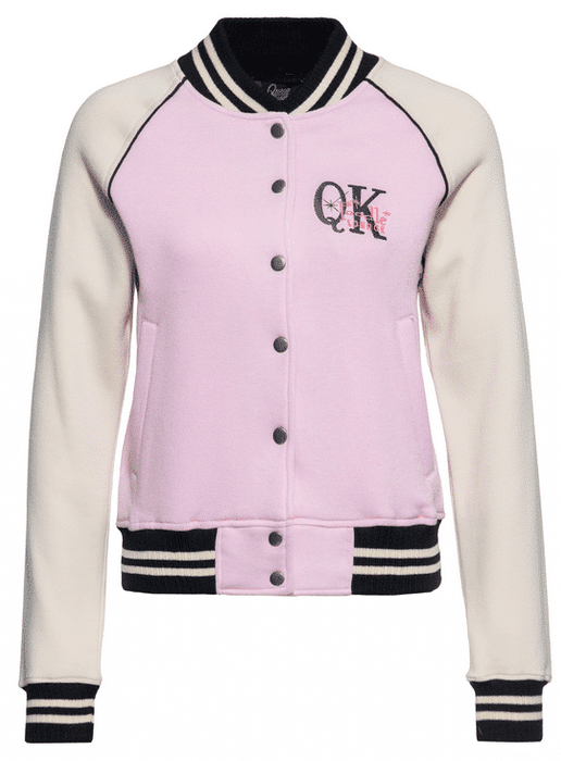 Queen Kerosin Collegejacke Poodle Lounge rosa