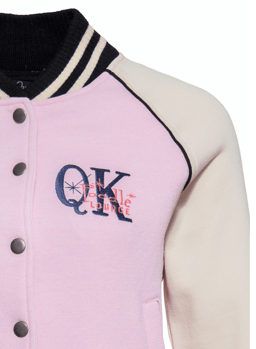 Queen Kerosin Collegejacke Poodle Lounge rosa