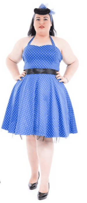 Hearts & Roses Kleid Small Polka Dot blau-weiss