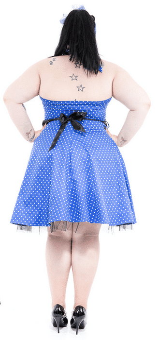 Hearts & Roses Kleid Small Polka Dot blau-weiss