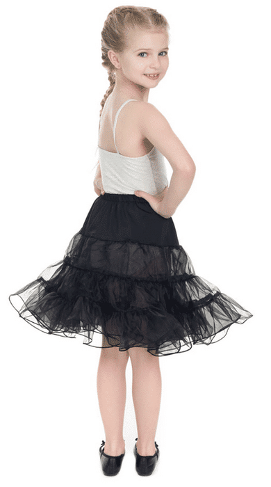 Hearts and Roses Petticoat schwarz Kids