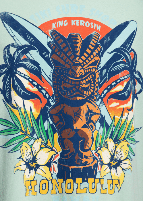 King Kerosin T-Shirt Tiki Surf Shop mint
