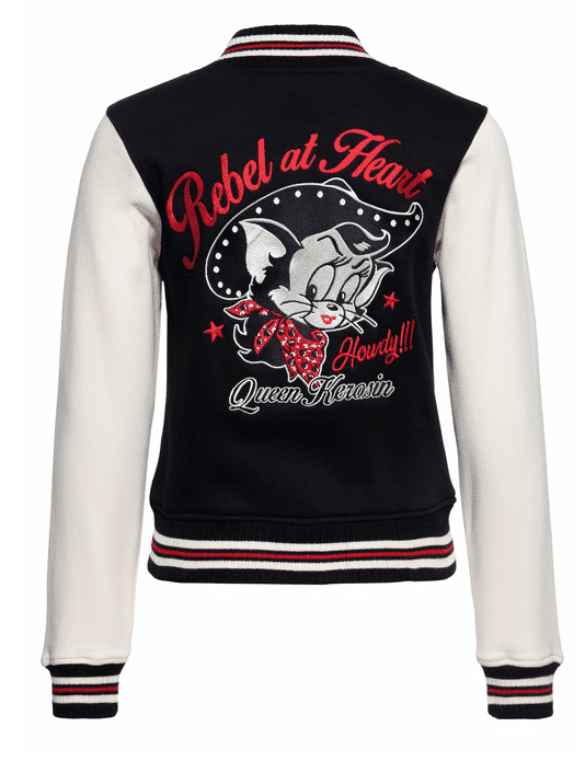 Queen Kerosin Collegejacke Howdy schwarz