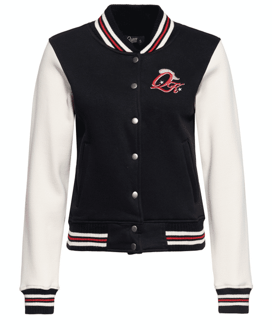 Queen Kerosin Collegejacke Howdy schwarz