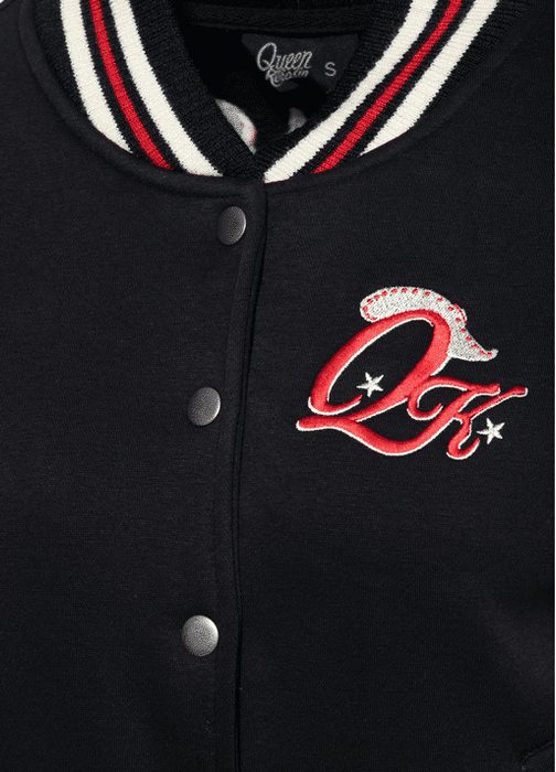 Queen Kerosin Collegejacke Howdy schwarz