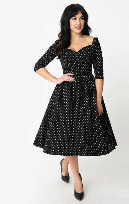 Unique Vintage Kleid Lamar schwarz-weiss