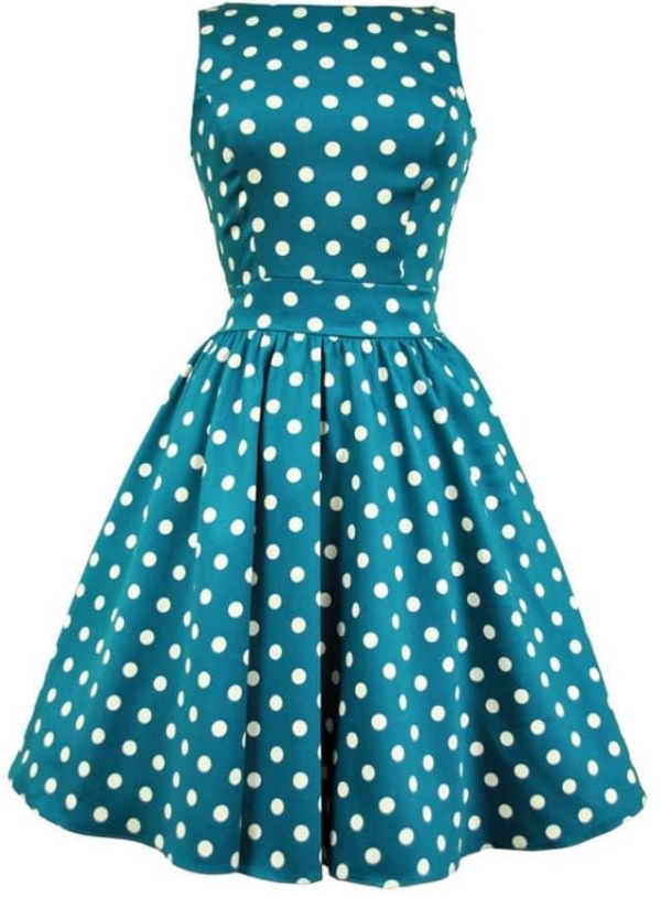 Lady Vintage Kleid Tea Jade Polka Dots