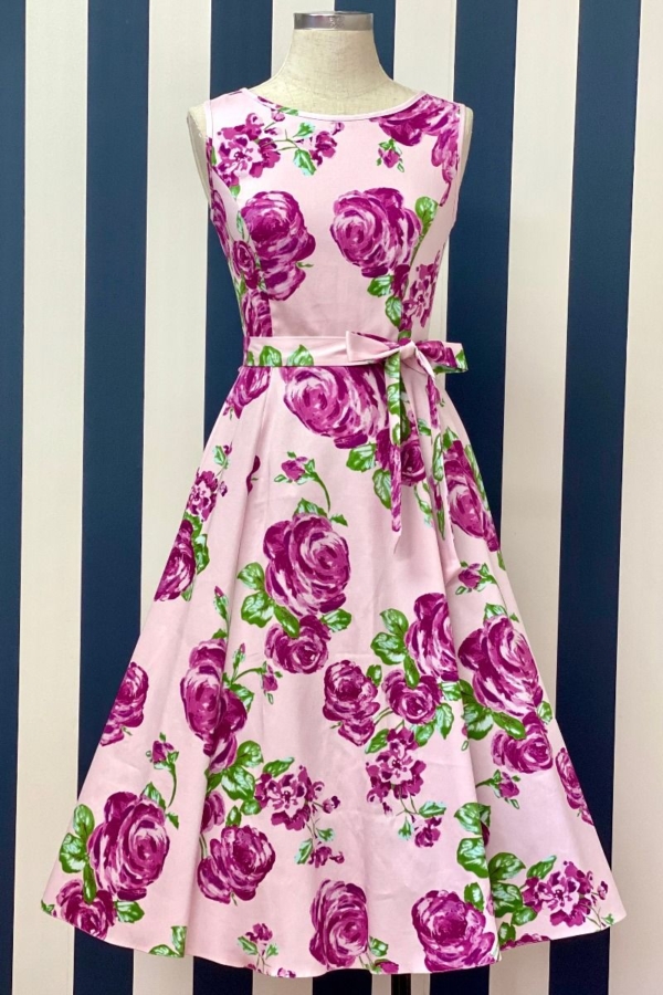 Lady Vintage Kleid Hepburn Violet Rose