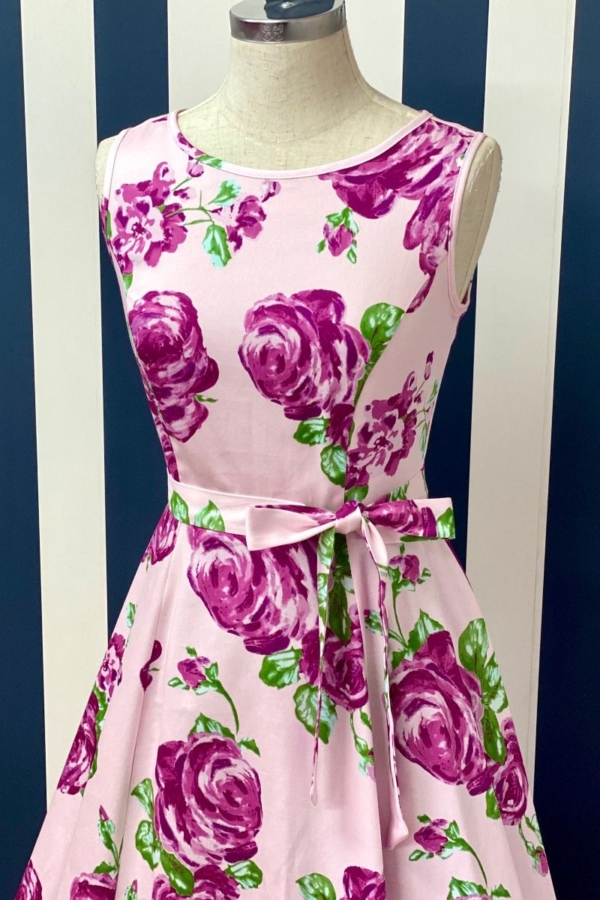 Lady Vintage Kleid Hepburn Violet Rose – Bild 3