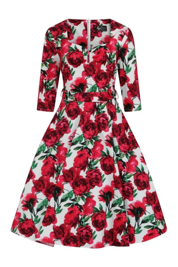 Lady Vintage Kleid Maria Red Flowers