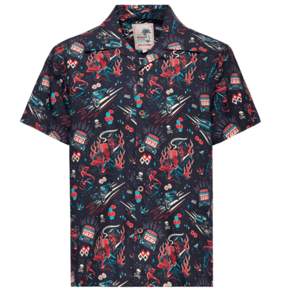 King Kerosin Hemd Rockabilly Devil schwarz