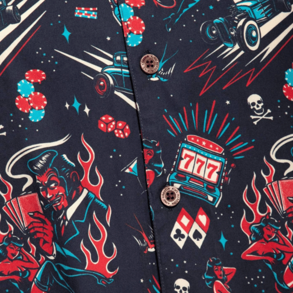 King Kerosin Hemd Rockabilly Devil schwarz – Bild 4