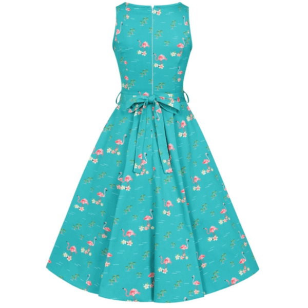 Lady Vintage Kleid Hepburn Tropical Flamingo – Bild 2