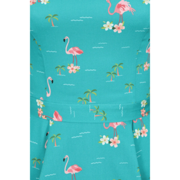 Lady Vintage Kleid Hepburn Tropical Flamingo – Bild 3