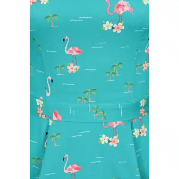 Lady Vintage Kleid Tea Tropical Flamingo – Bild 3